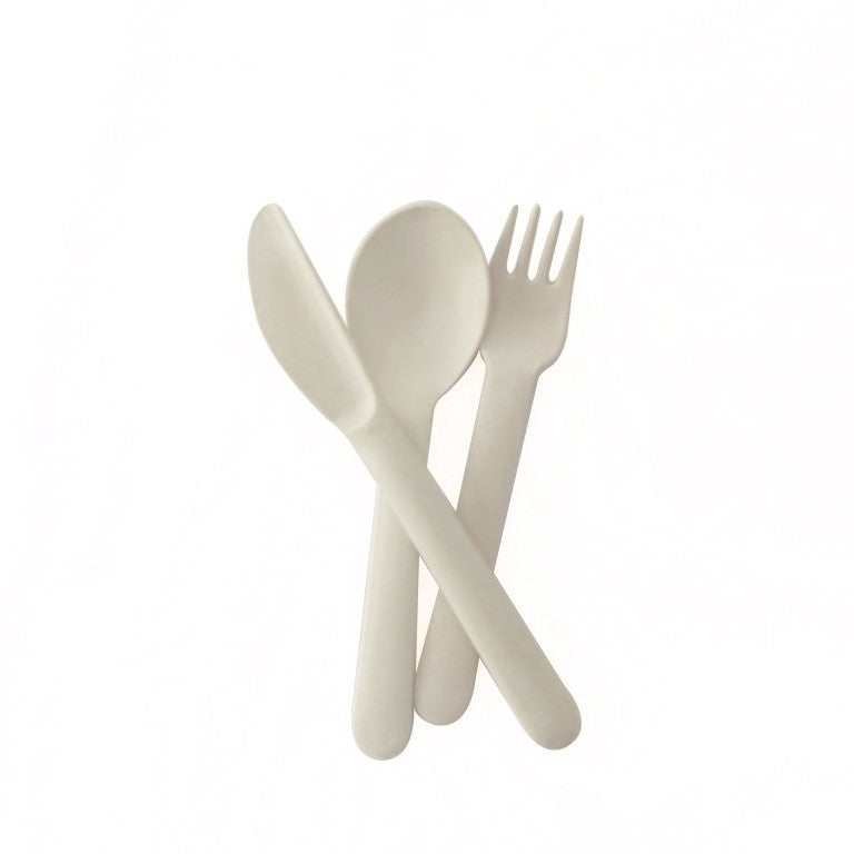 Bamboo Trio Cutlery Set (fork, spoon, knife) | White