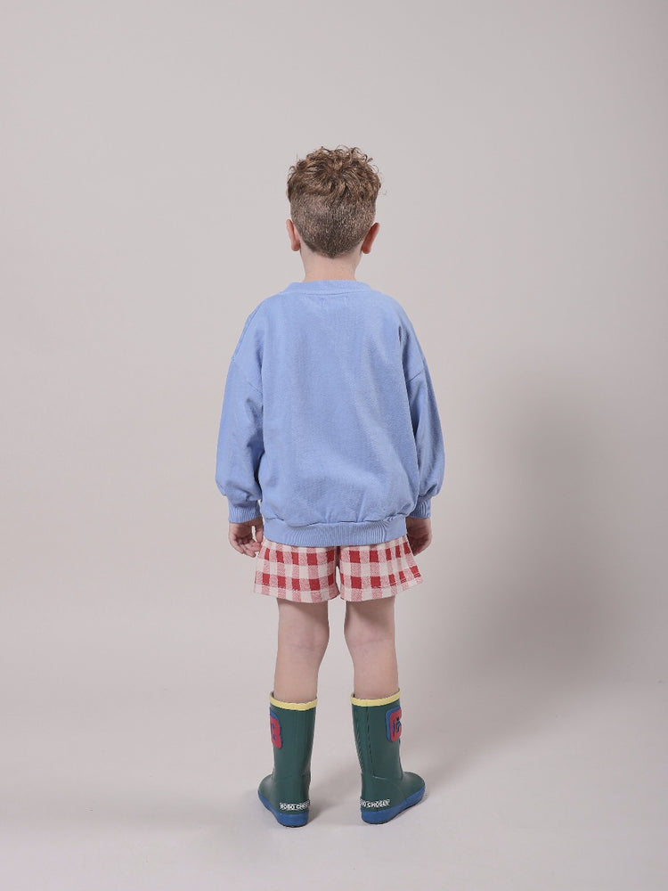 Bobo Choses Vichy Jersey Shorts Boy Model Back