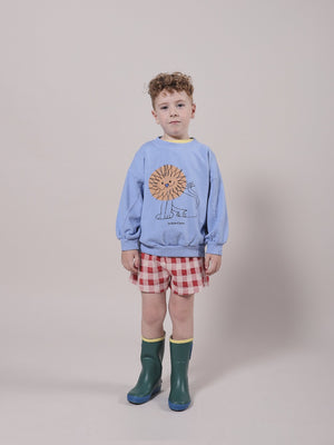 Bobo Choses Vichy Jersey Shorts Boy Model Front