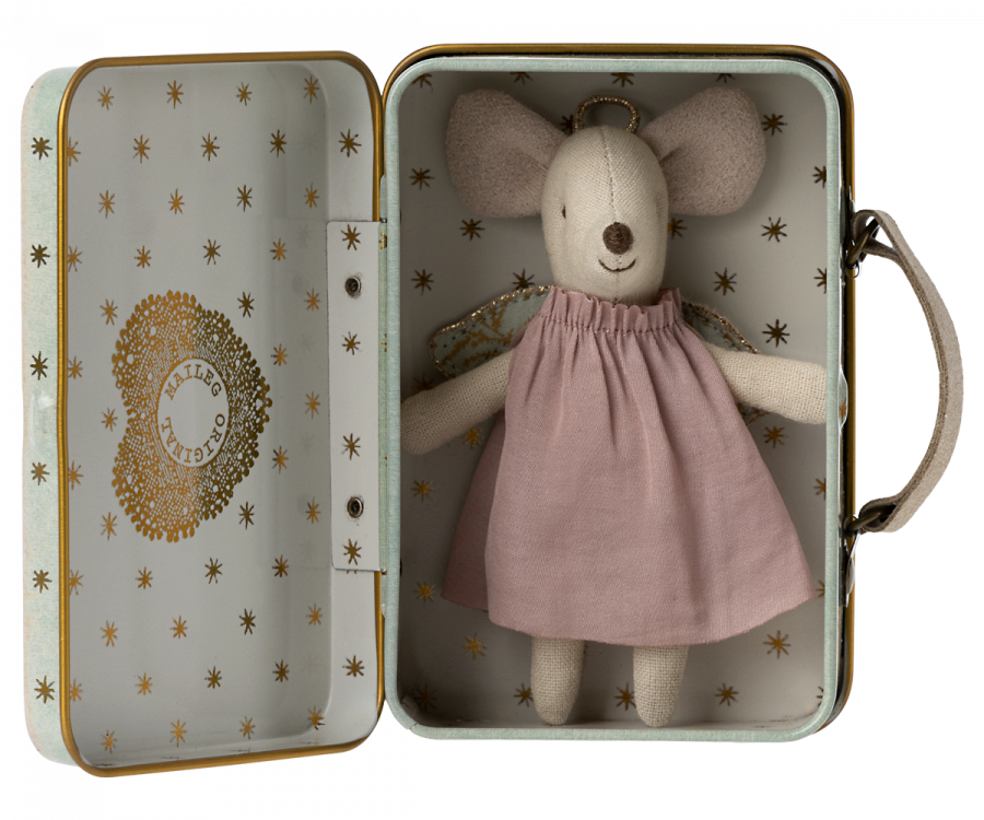 Angel Mouse Little Sister Mouse in Suitcase
