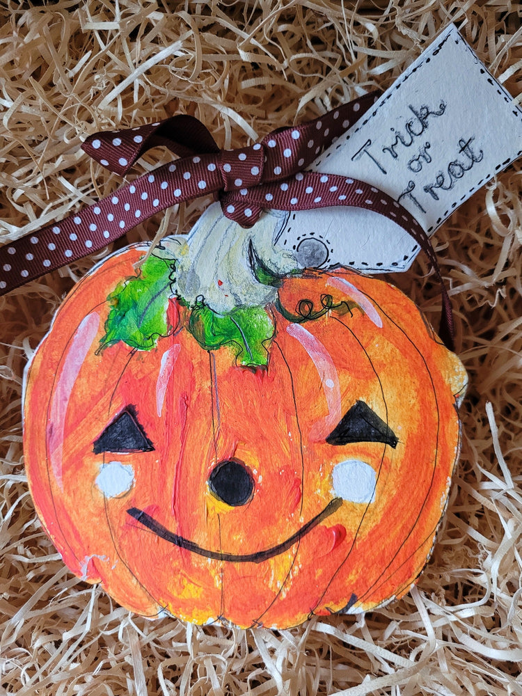 Set of 3 Illustrated Halloween Tags | Pumpkins