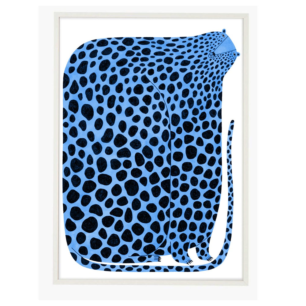 Blue Leopard Poster by Mia Nilsson