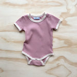 Retro Ringer Ribbed Bodysuit - Musk Pink by bel & bow