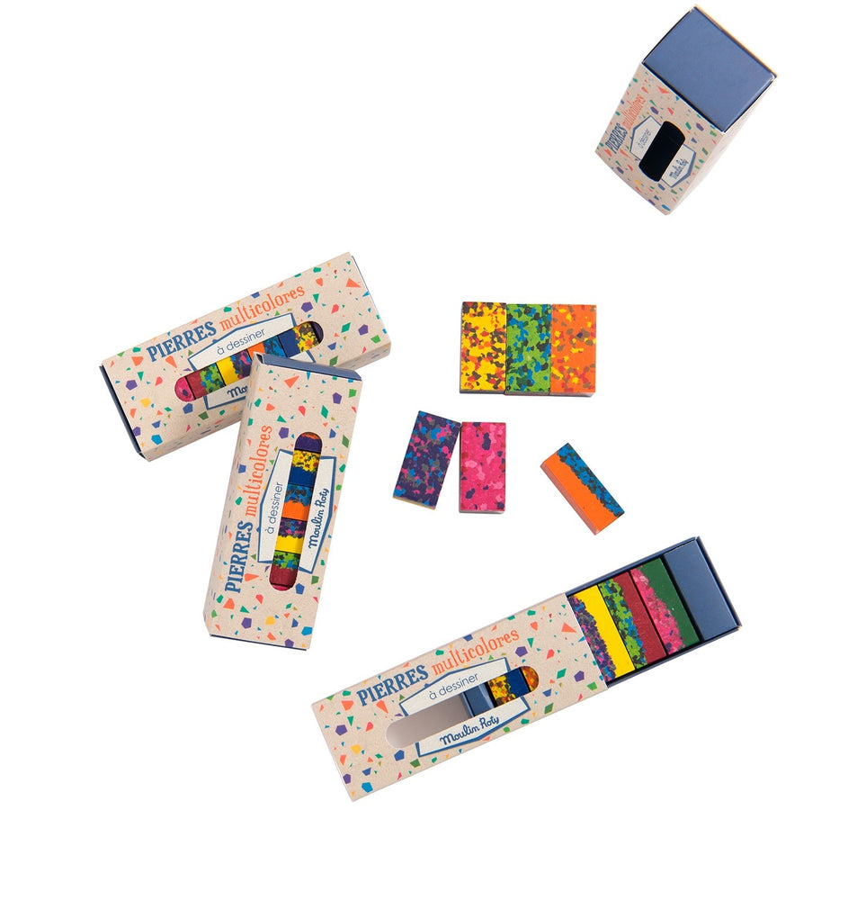 Box of 6 Multi Coloured Crayon Blocks