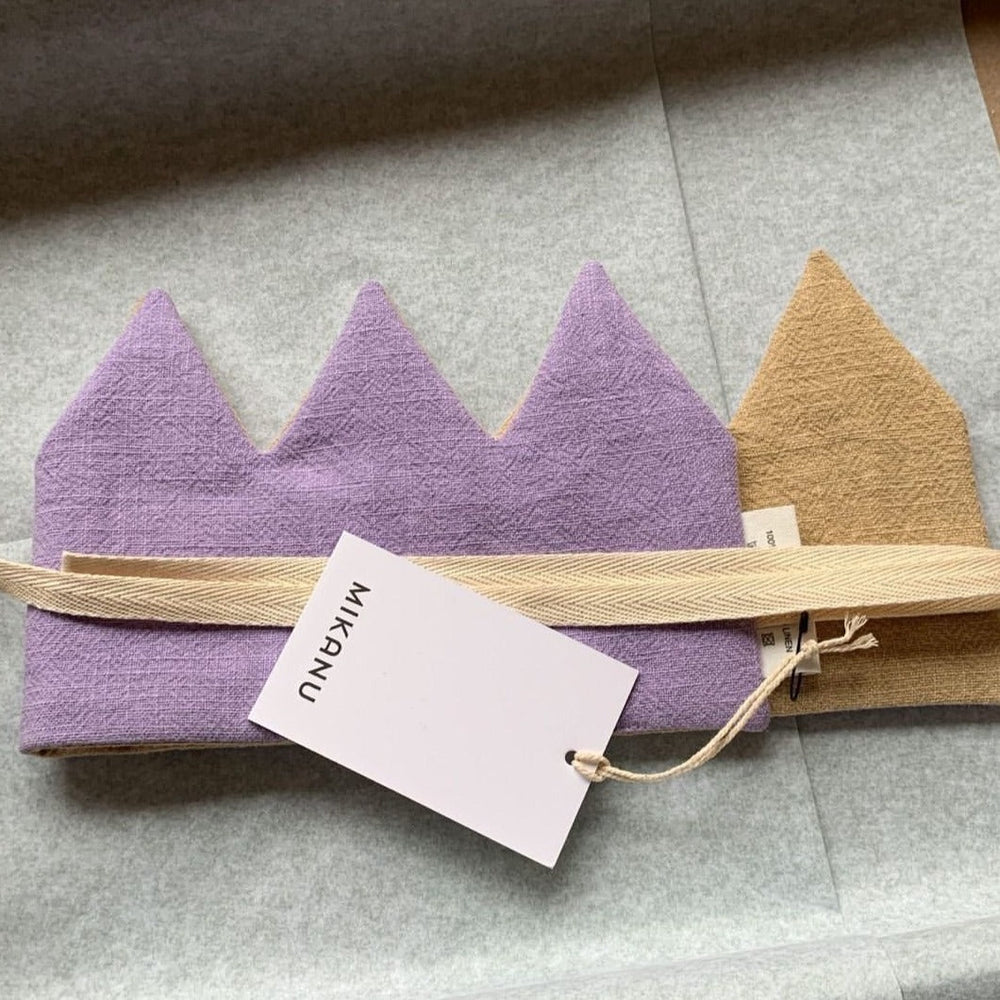 MIKANU Linen Crown | Lavender and Sand