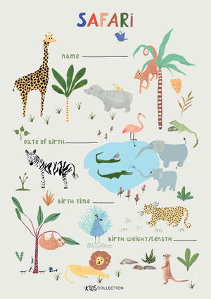 Safari Newborn Poster by The Kids Collection