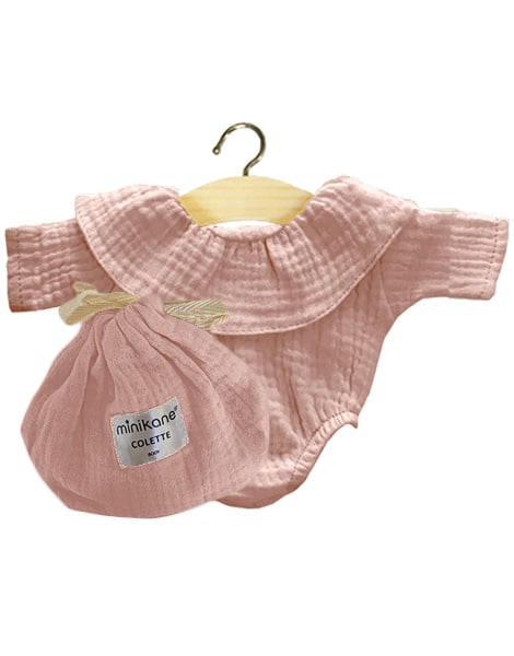 Colette Double Gauze Cotton Bodysuit | Soft Pink for Minikane x Gordis Dolls