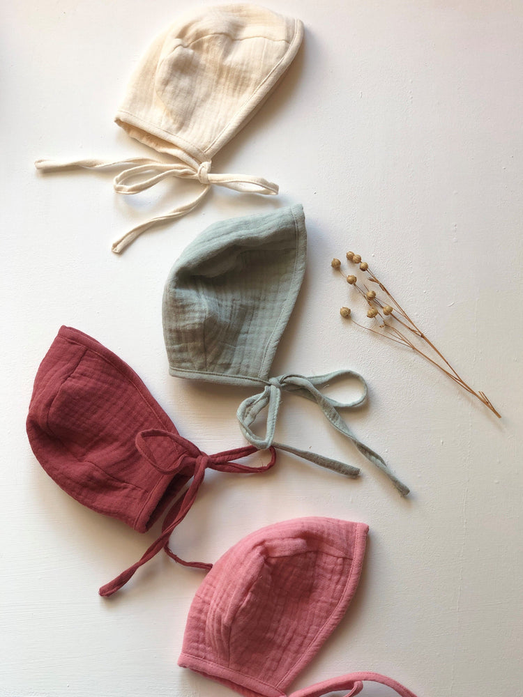 Cotton Gauze Round Bonnet for Minikane x Gordis 34cm Dolls | Bubblegum