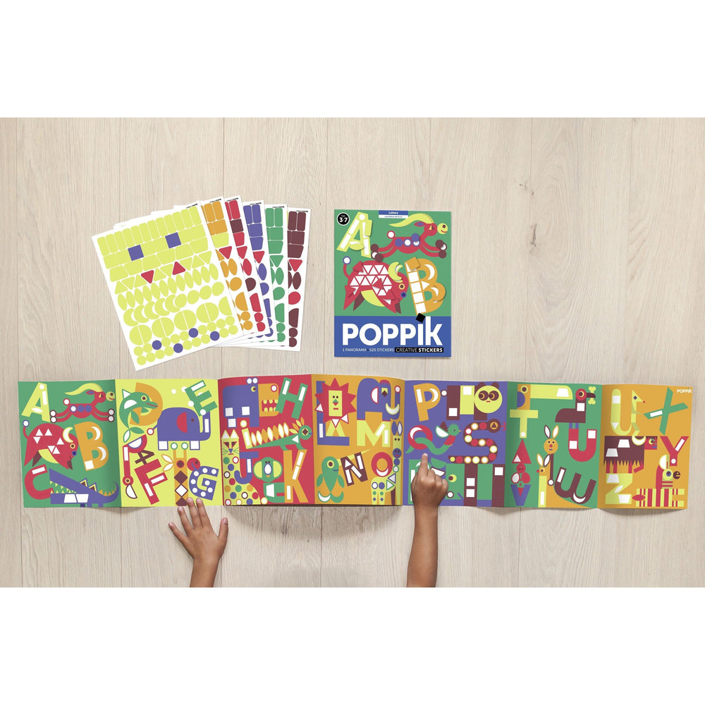 Creative Activity Sticker Set - ABC Letters with 520 Repositionable Stickers by Poppik