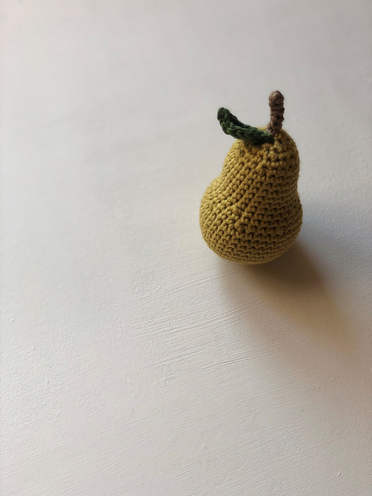 
                
                    Load image into Gallery viewer, Crochet Fruit Rattle | Pear
                
            