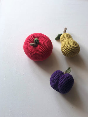 
                
                    Load image into Gallery viewer, Crochet Fruit Rattle | Apple
                
            