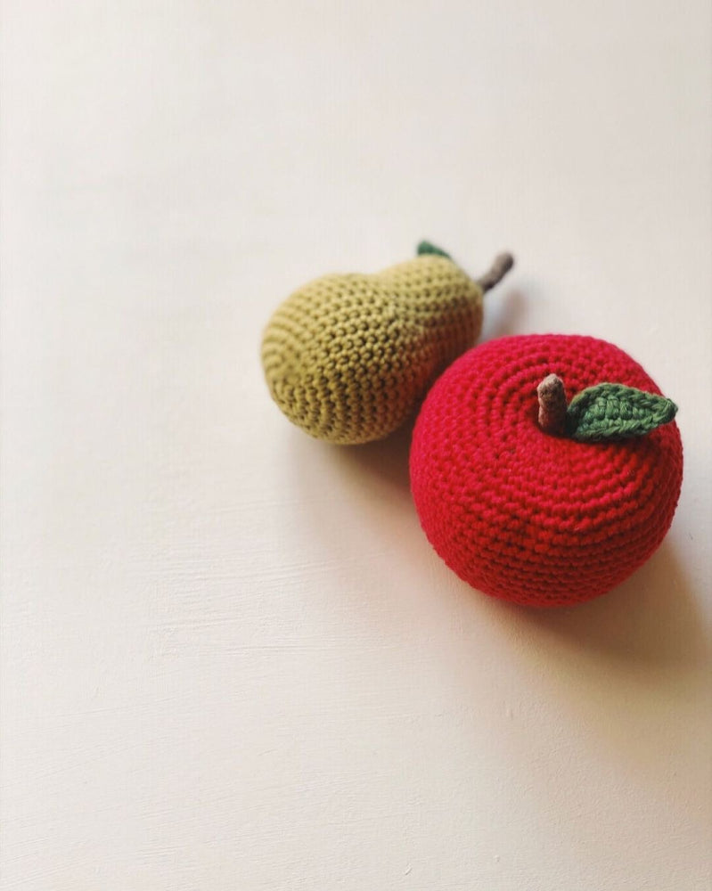 Crochet Fruit Rattle | Apple