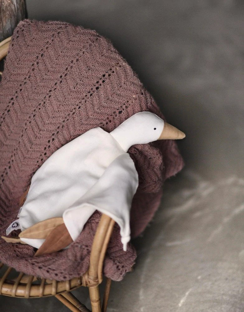 Organic Cotton Goose Cuddle Cloth | Pale Pink