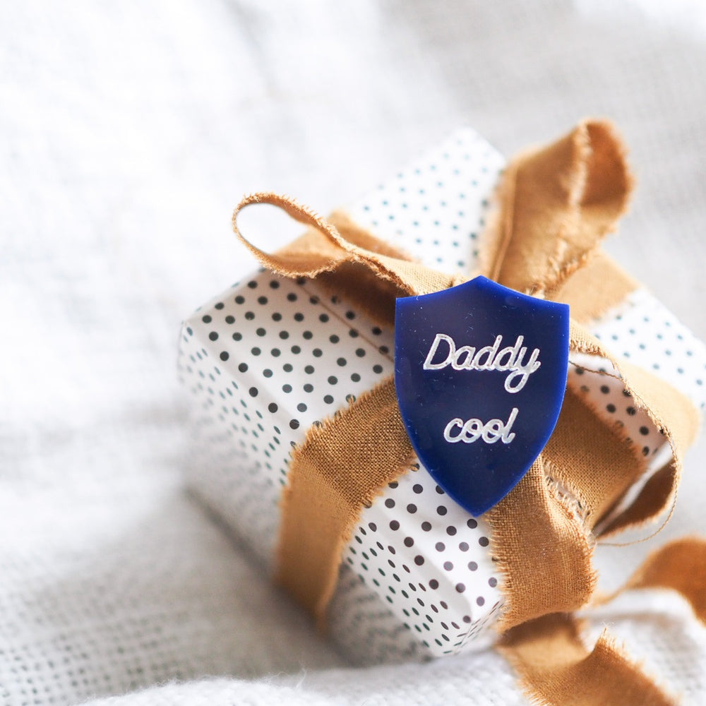 
                
                    Load image into Gallery viewer, Daddy Cool Acrylic Badge | Navy Blue
                
            