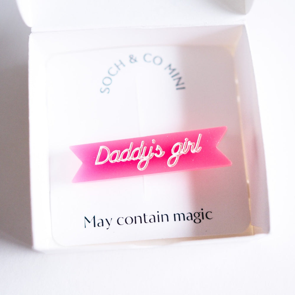Daddy's Girl Acrylic Hair Clip | Pop Pink