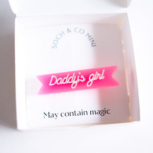 
                
                    Load image into Gallery viewer, Daddy&amp;#39;s Girl Acrylic Hair Clip | Pop Pink
                
            