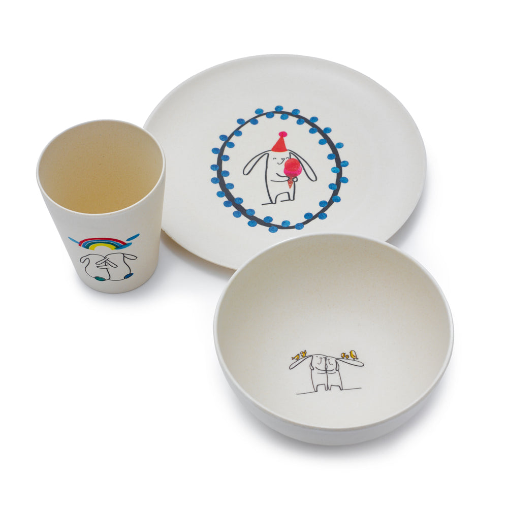 
                
                    Load image into Gallery viewer, Bamboo Dinner Set | Bunny
                
            