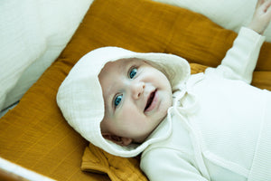 Cotton Muslin Baby Bonnet | Blush