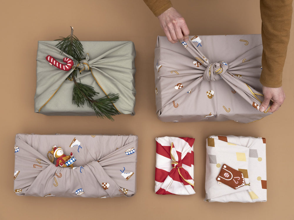 Fabric Gift Wrap Pack of 2 | Stripe & Nostalgia