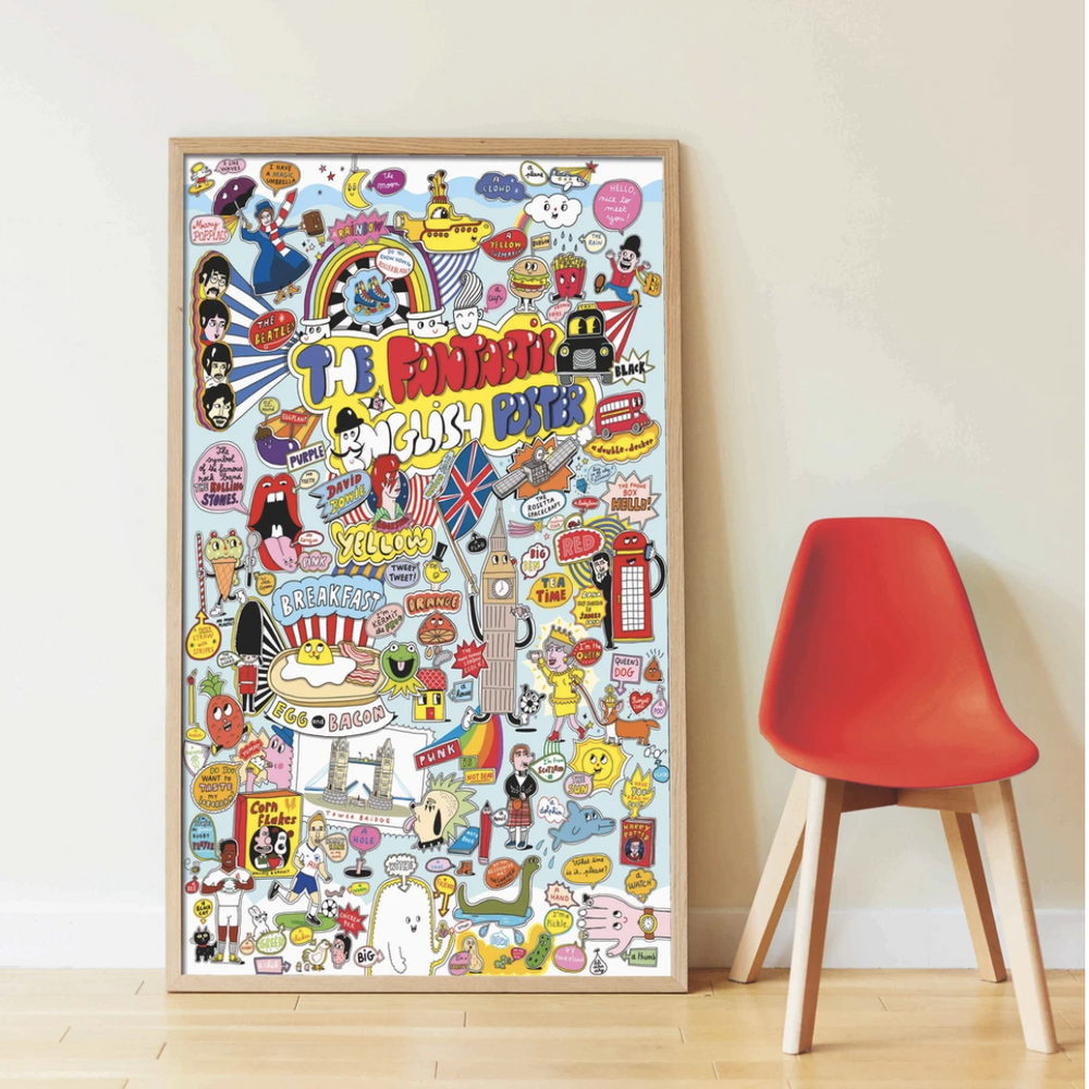 Giant Activity Sticker Poster - 100% English with 85 Repositionable Stickers by Poppik