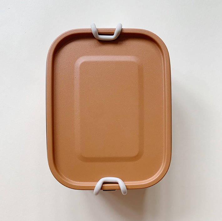 Stainless Steel Lunch Box w. Removable Divider | Terracotta