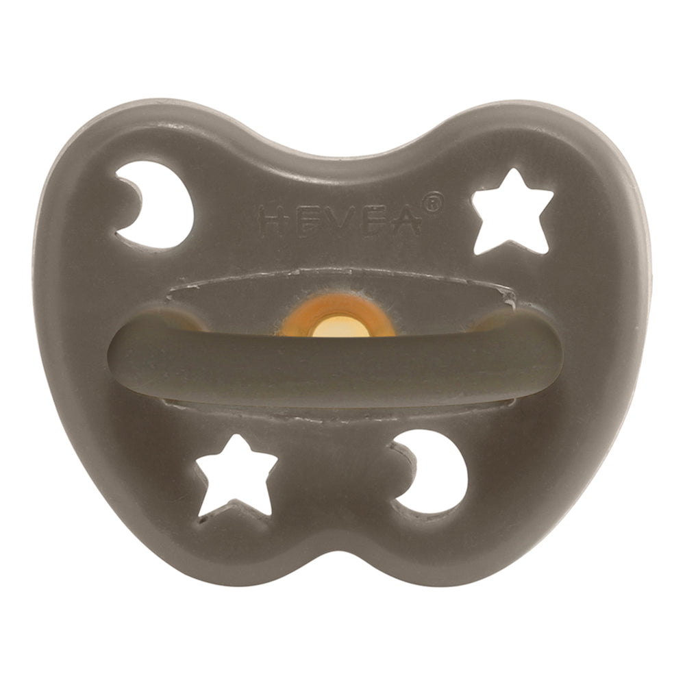 Colourful Pacifier 3-36 mth - Round in Shiitake Grey