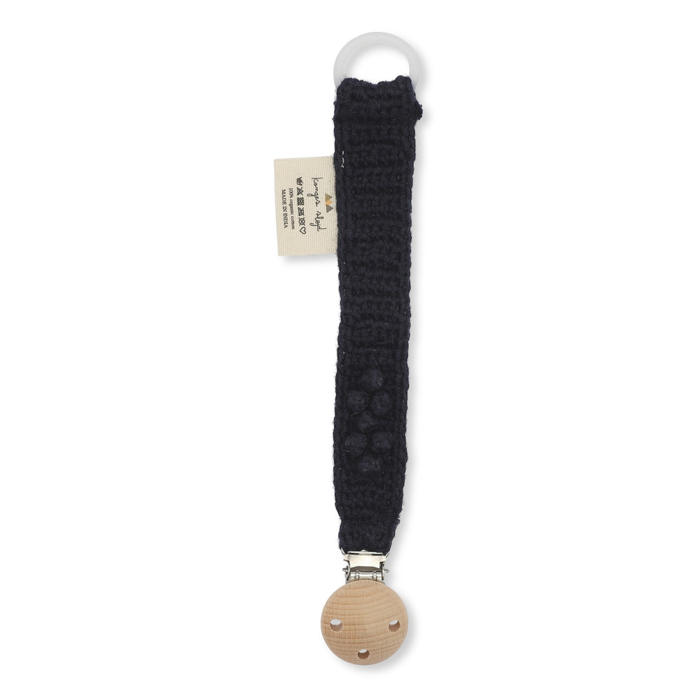 
                
                    Load image into Gallery viewer, Knitted Organic Cotton Pacifier Clip | Navy
                
            