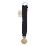 Knitted Organic Cotton Pacifier Clip | Navy