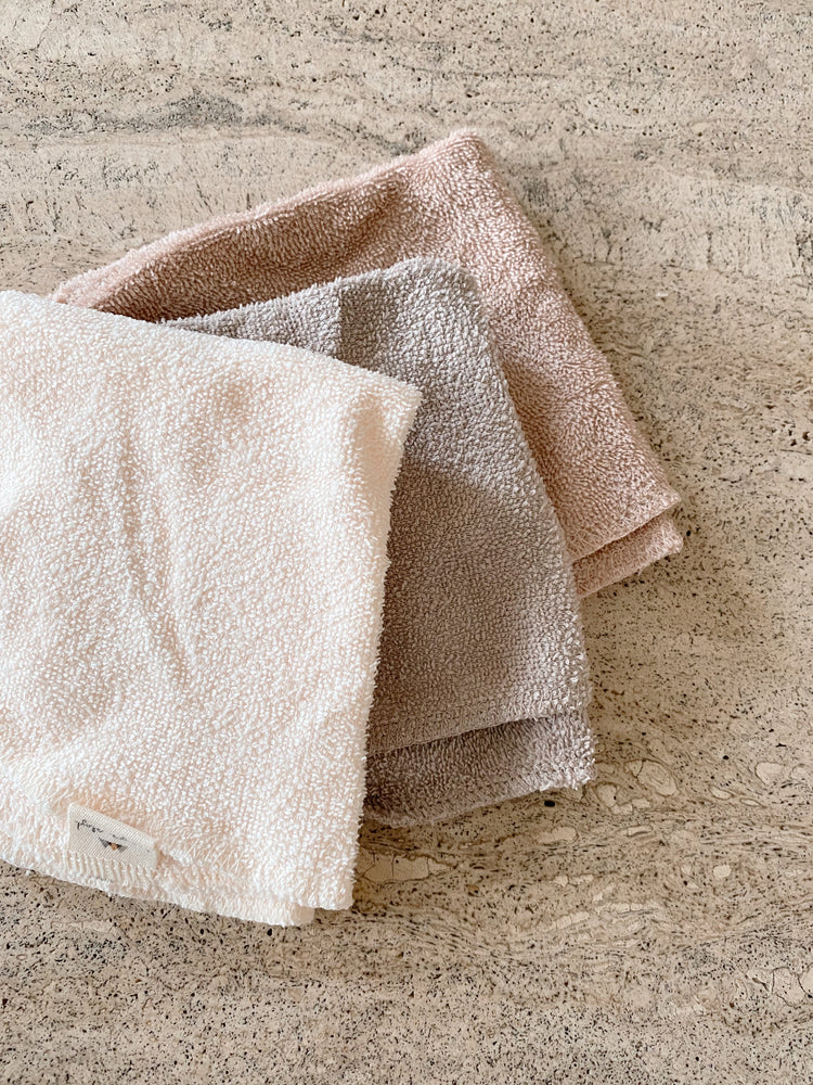 3 Pack Terry Wash Cloths | Shades of Sand