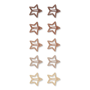 Junior Hairclip Star Pack of 10 | Glitter Rose