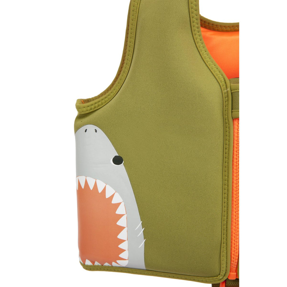 Swim Vest Shark Attack | Olive 1-2Y