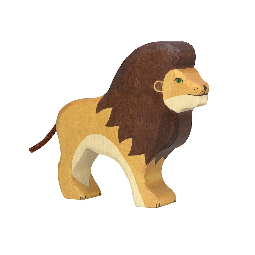 Lion Wooden Figure