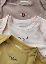 CUE 3 Pack Embroidery Bodysuit | Rosy, Roebuck & Mustard