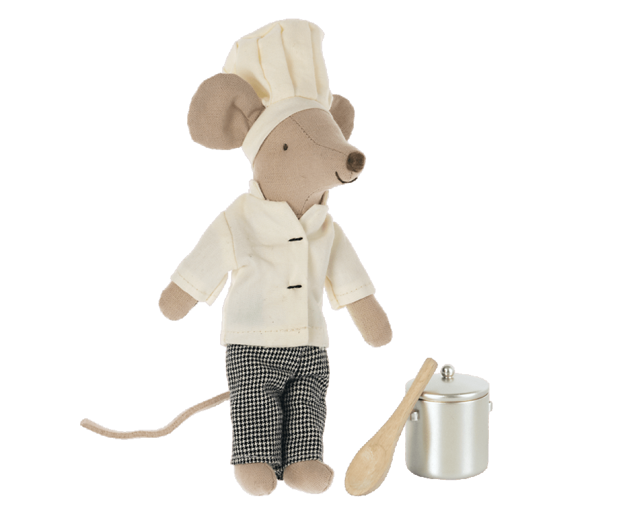 Maileg Chef Mouse w. Soup Pot & Spoon