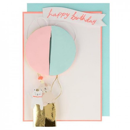 Air Balloon Honeycomb Birthday Card
