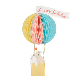 
                
                    Load image into Gallery viewer, Air Balloon Honeycomb Birthday Card
                
            