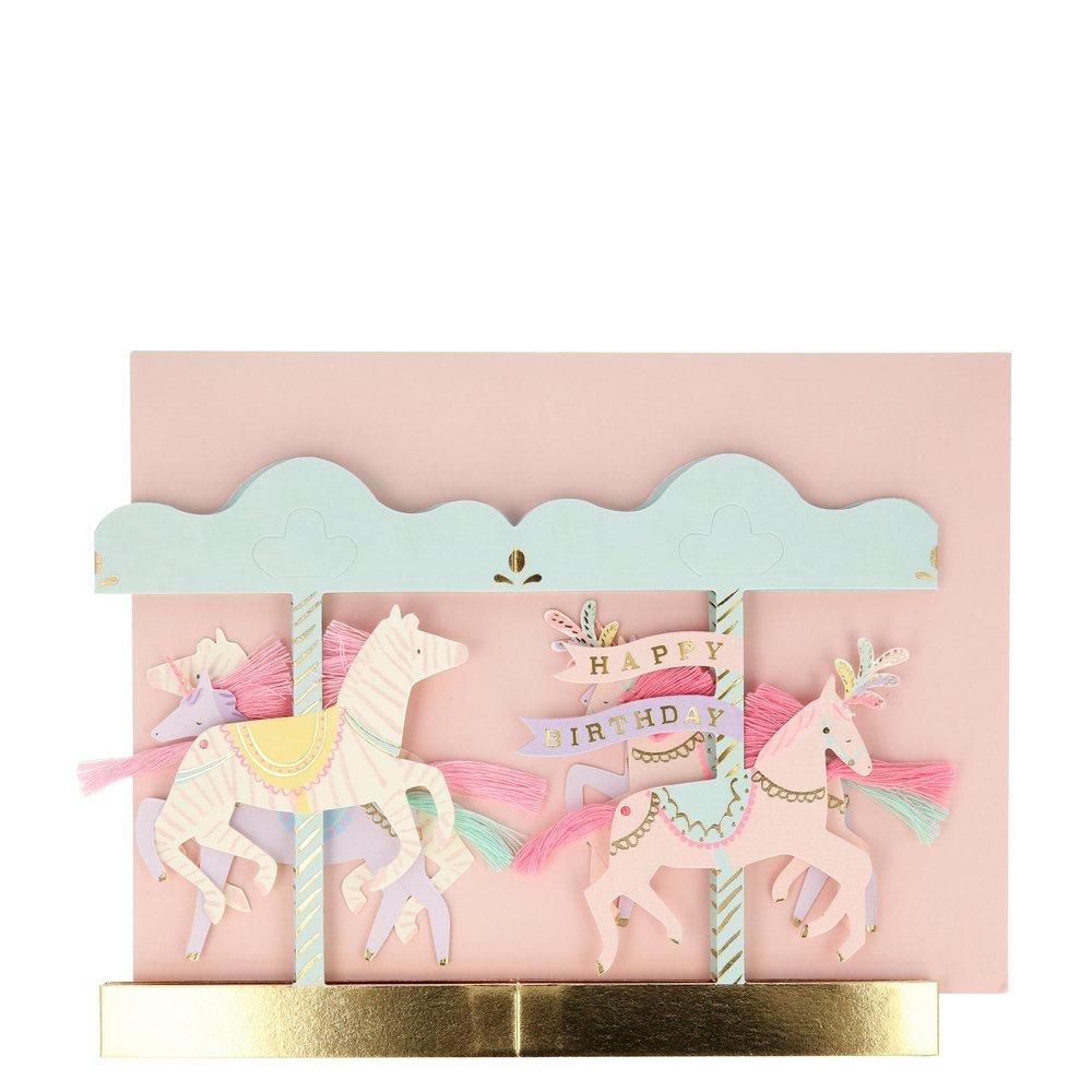 Carousel Stand-Up Birthday Card