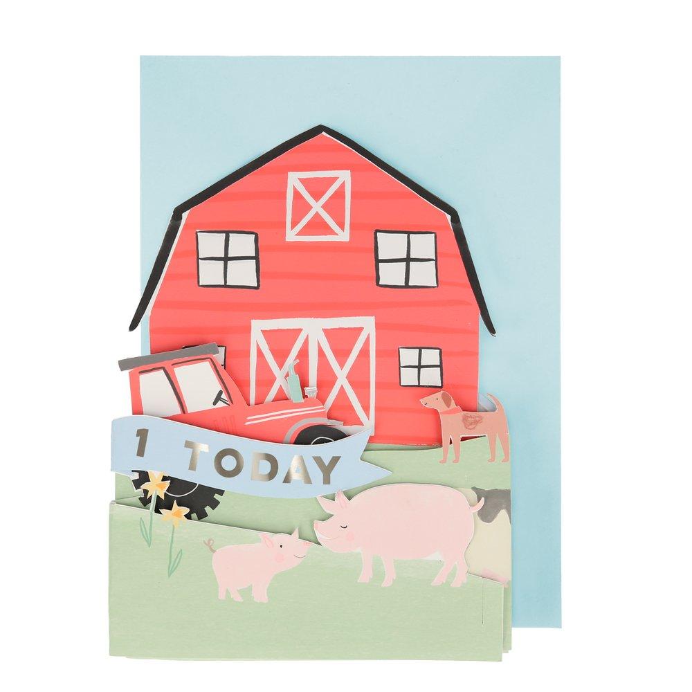 
                
                    Load image into Gallery viewer, On The Farm 3D Scene Birthday Card | 1st Birthday
                
            