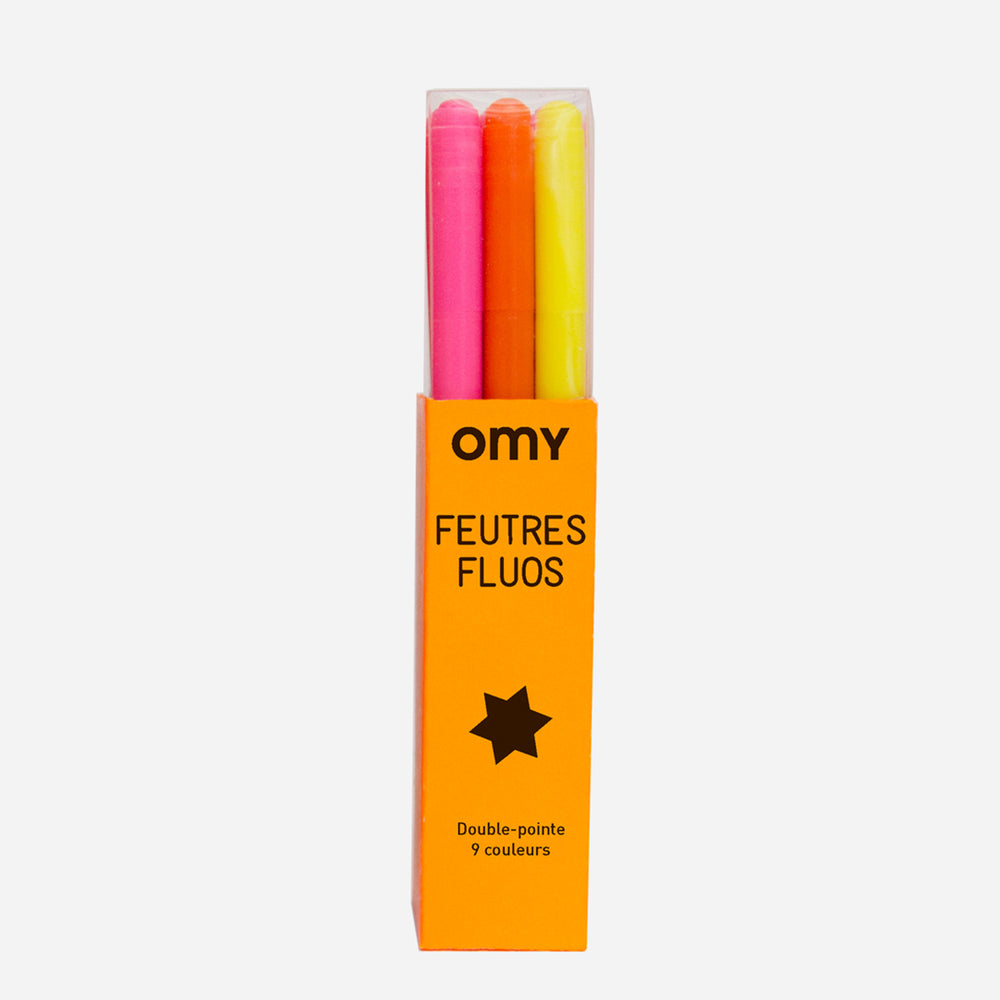 9 Neon Felt Pens