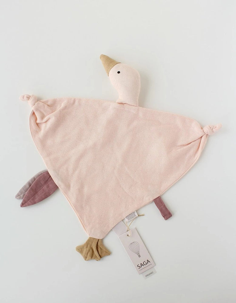 Organic Cotton Goose Cuddle Cloth | Pale Pink