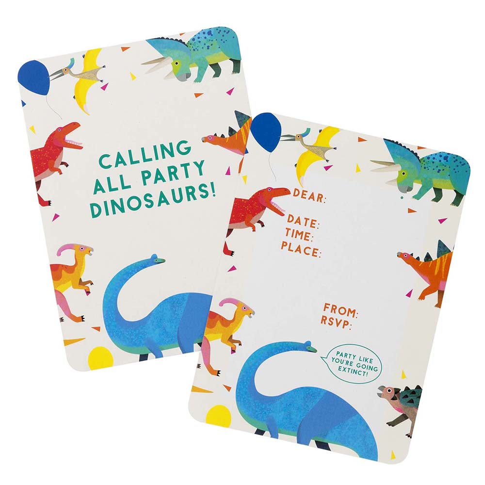 
                
                    Load image into Gallery viewer, Party Dinosaur Birthday Invitation Cards
                
            