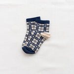 Printed Short Socks | French Plaid Navy