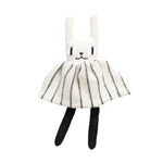 Rabbit Knitted Soft Toy in Black and White Striped Dress
