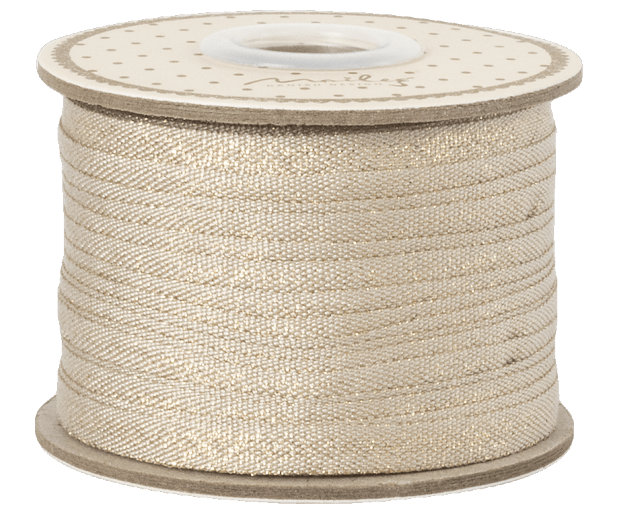 Ribbon 25m - Vanilla & Gold