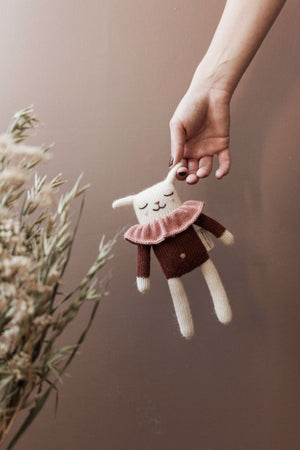 
                
                    Load image into Gallery viewer, Lamb Knitted Toy in Sienna Blouse
                
            