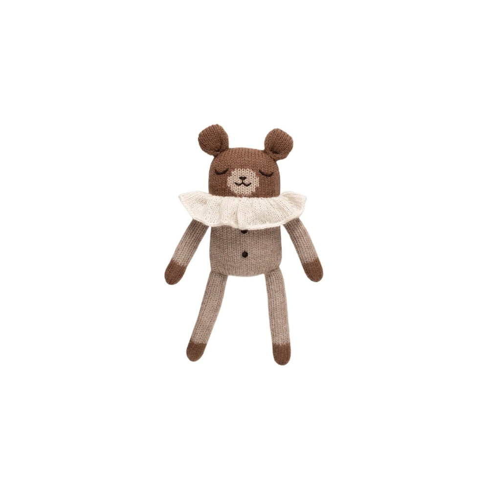 Teddy Knitted Toy in Oat Pyjamas by Main Sauvage