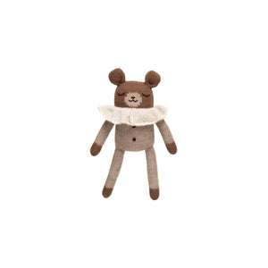 Teddy Knitted Toy in Oat Pyjamas by Main Sauvage