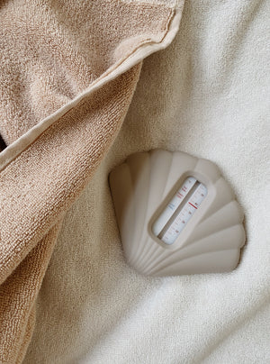Shell Silicone Bath Thermometer | Warm Grey