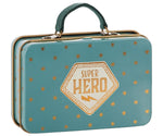Super Hero Metal Suitcase - Blue & Gold stars