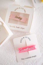 Sweetheart Acrylic Hair Clip | Pop Pink